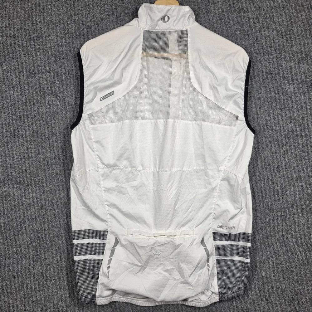 Pearl Izumi Vest Mems Medium Elite Barrier Cycling White Reflective Wind Gilet